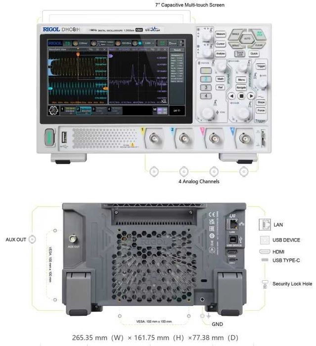 Osciloscop 4 canale Rigol DHO804