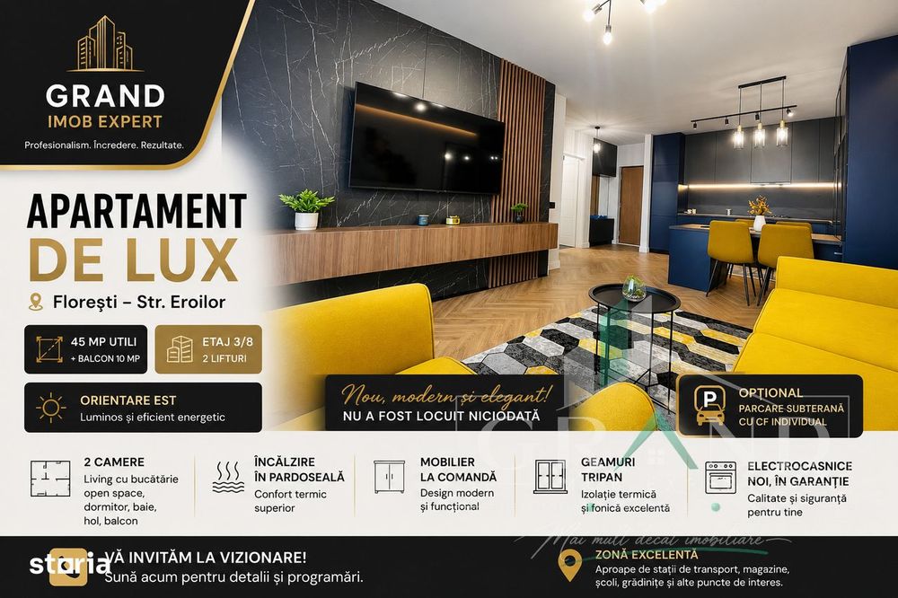Apartament de Lux | 2 Camere | Balcon | Parcare | Floresti/Eroilor — fotografia 1