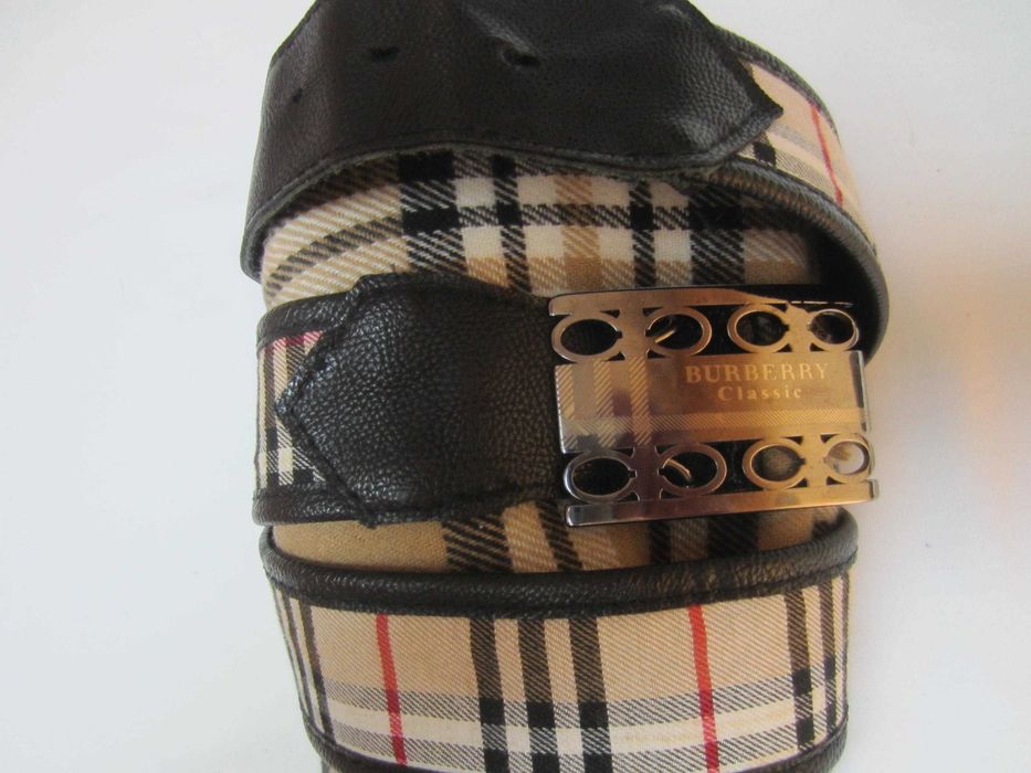 Curea dama Burberry, Lungime 100cm, piele si textil,  stare f.buna