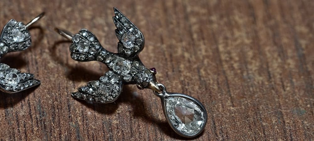 Серьги "птички"антиквар  56 проба