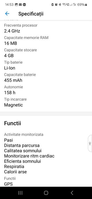 Vând smartwatch Huawei GT 2e