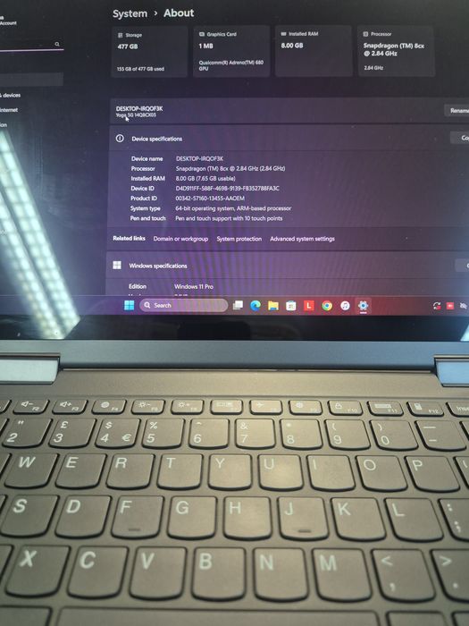 Lenovo Yoga 5G . 8gb RAM / 521gb ssd . Touch-screen, IMPECABIL !.21.