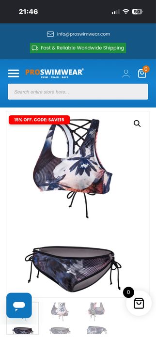 Costum de Baie Beco (bustiera si slip reglabile), mărime 42, uscare rapida