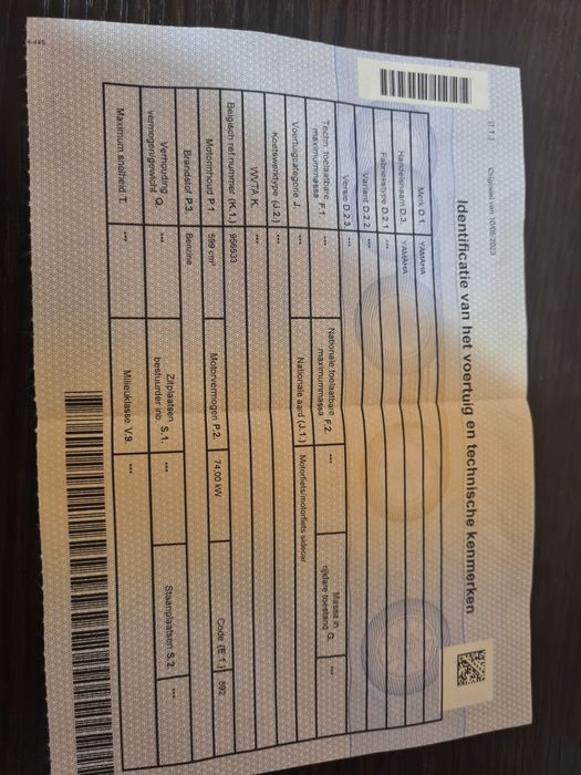 Motocicleta  Yamaha 74 kw.