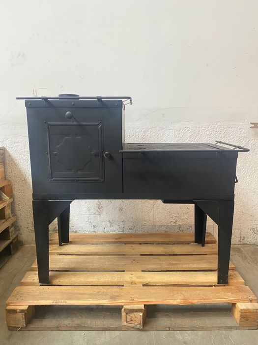 Soba neagra,tip cizma cu plita si cuptor,putere 10 KW