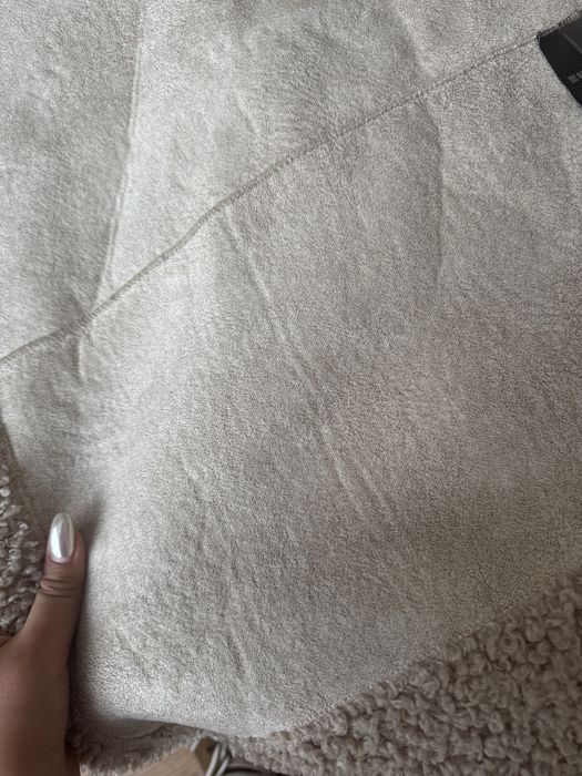 Тедди шуба в бежевом цвете