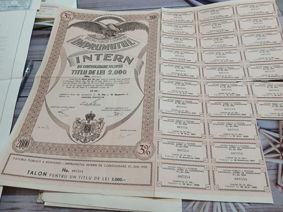 Acctiuni vechi de  vinzare perioada anilor 1940