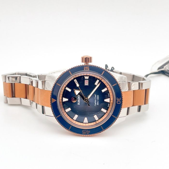Часовник Rado Captain Cook Blue Dial Steel & PVD Rose Gold