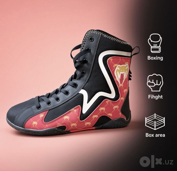 Venum Contender Boxing Shoes – Qora/Qizil