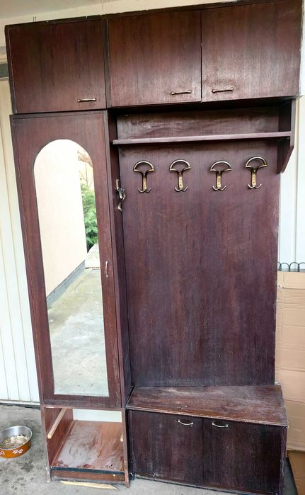 Портманто с гардероб, огледало, шкаф и настройка 115/42/212см