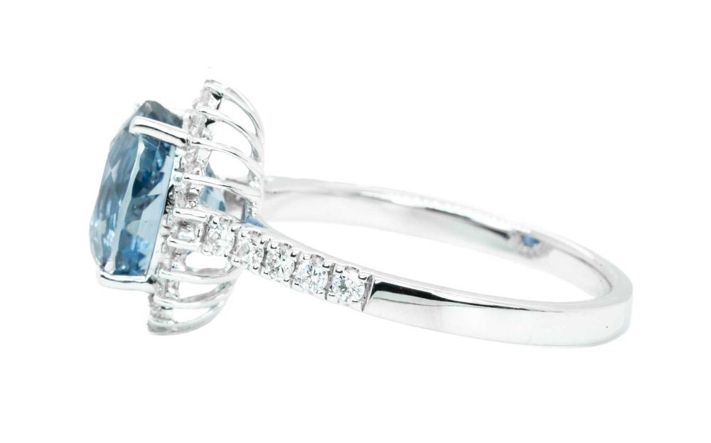 Inel aur alb cu safir natural