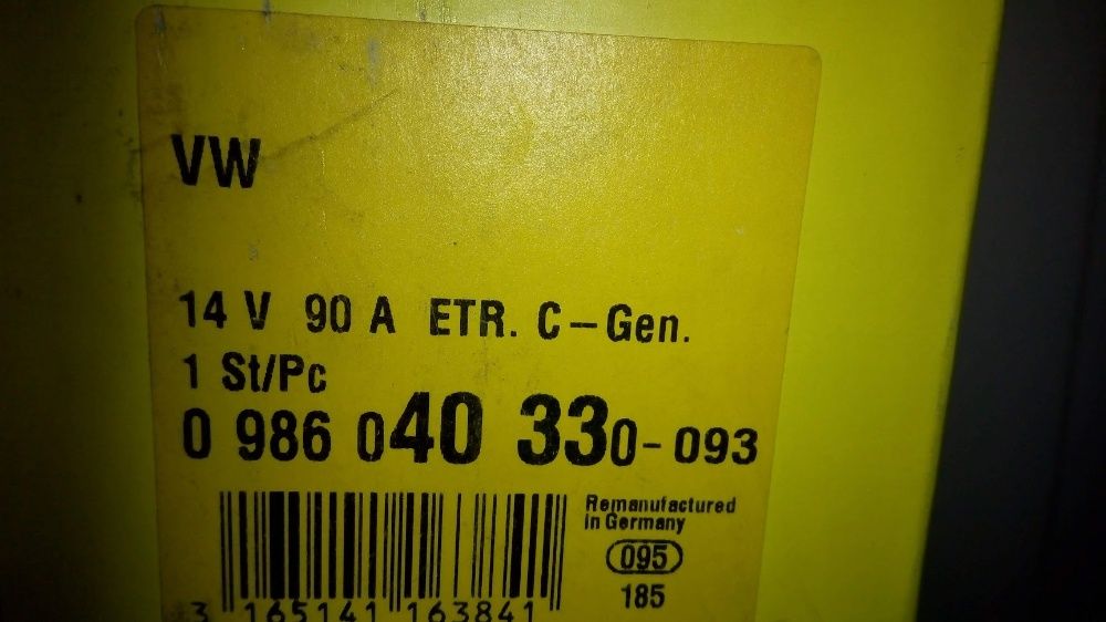Generator / Alternator VW Volkswagen BOSCH 0986040330