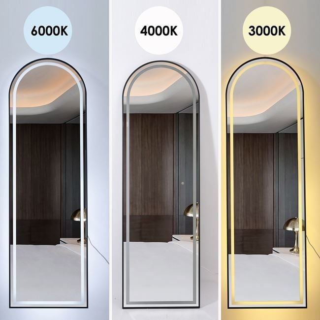 160см! LED огледало "арка" с 3 различни нюанса на светлината