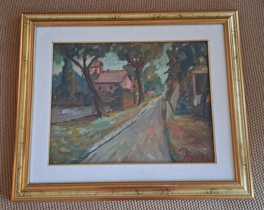 Tablou vechi ulei pe panza semnat