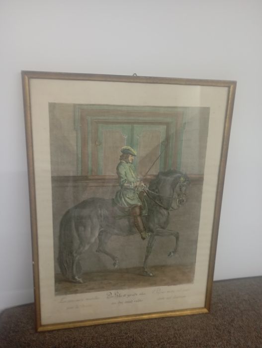 Gravura colorata veche Johann Elias Ridinger