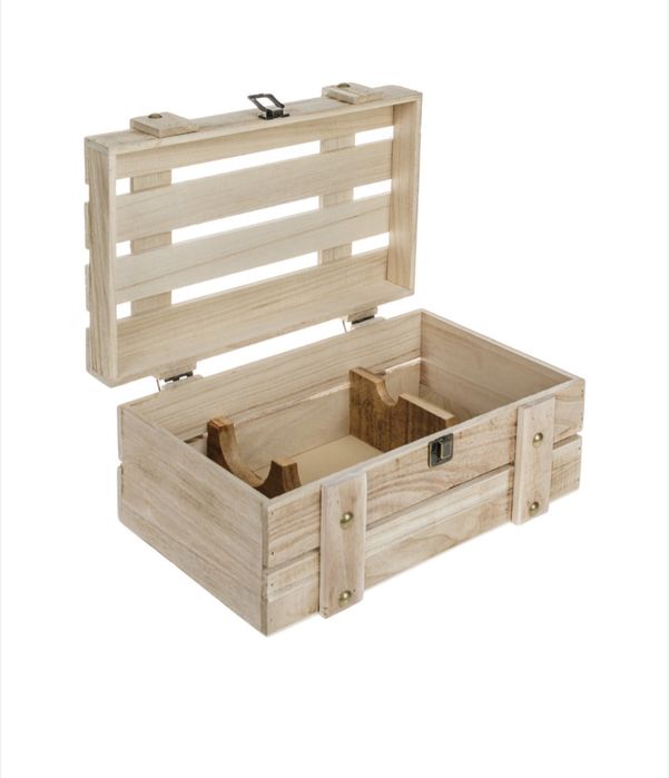 Дървена щайга за 2бр бутилки