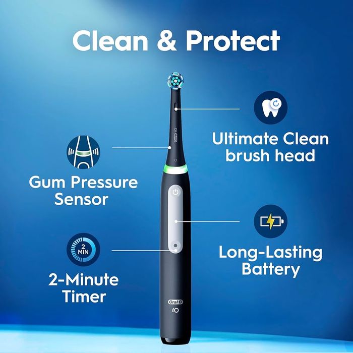 Электрическая зубная щетка Oral-B iO3 Limited Deep Clean, Icy Blue