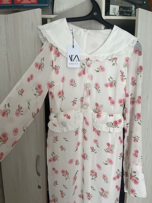 Платье шифоновое белое