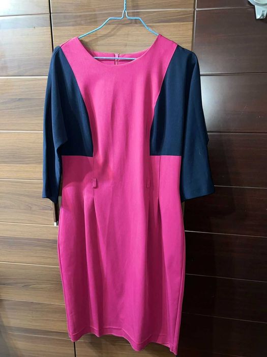 Офисное классическое платье HAVINGA биколор