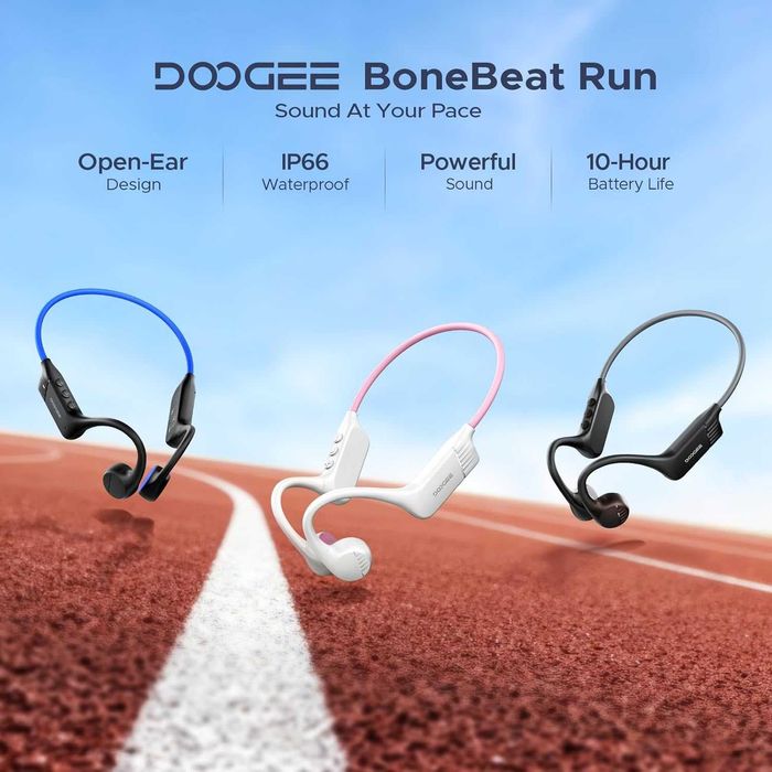 Слушалки DOOGEE с костна проводимост, спортни Bluetooth слушалки