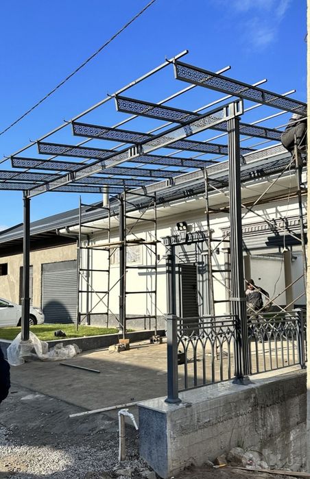 Покраска ворота решетки навес Darvoza Akva rom  boyash xizmati