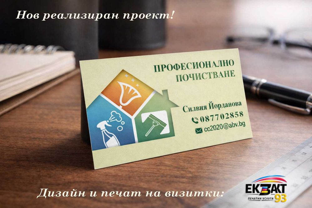 Визитки 100 бр – 15€ | Дизайн и печат