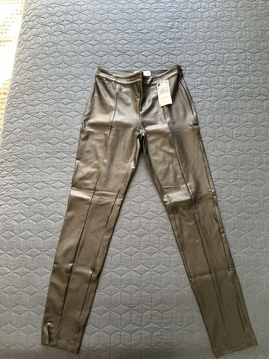 Дамски кожен панталон Mango