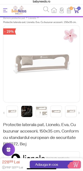 Lionelo aparatoare laterala pat