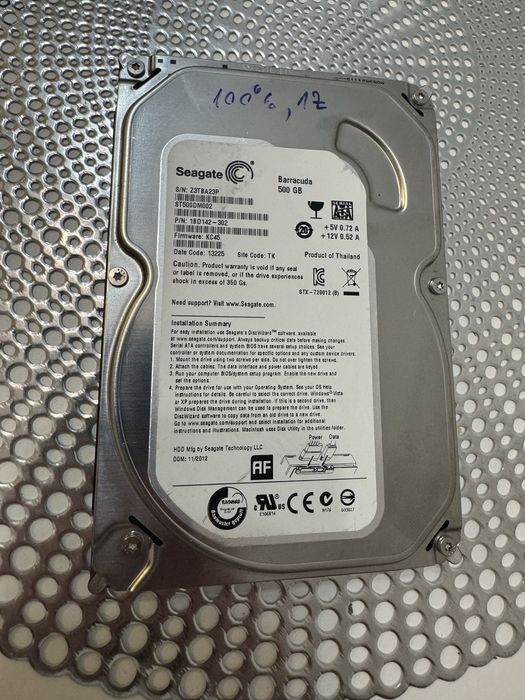 Hdd hard disk 500gb seagate sata, 3,5” pentru PC. Ca nou.