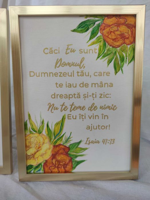 Tablou cu flori si verset