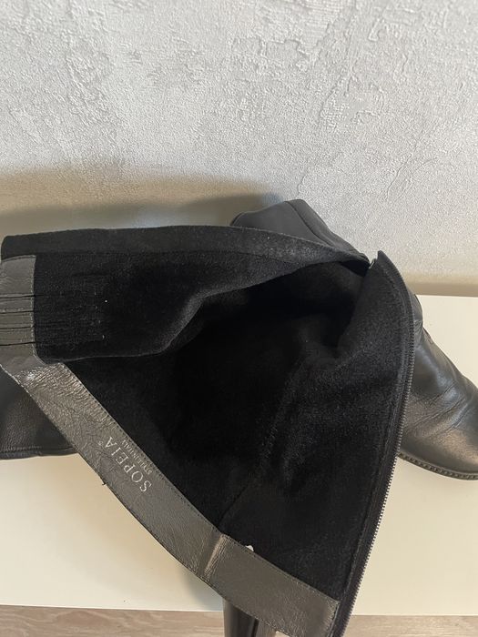 Демисезонные сапоги, кожа