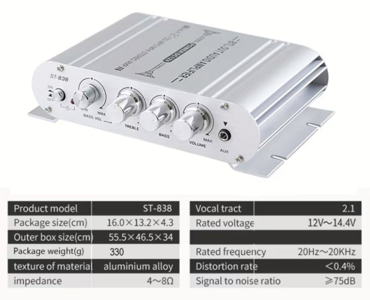 Усилитель звука 20+20+40Watt