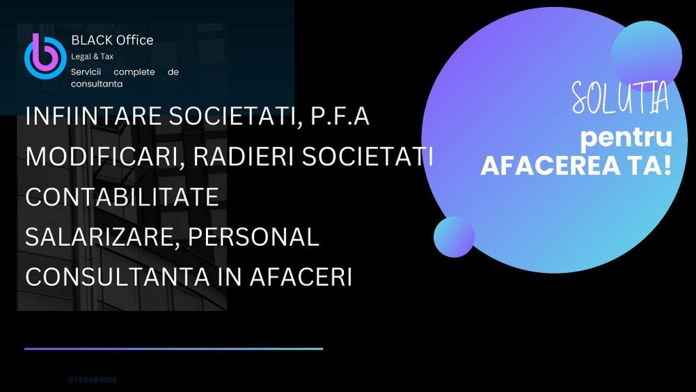 Infiintare firma  SRL/PFA- Contabilitate