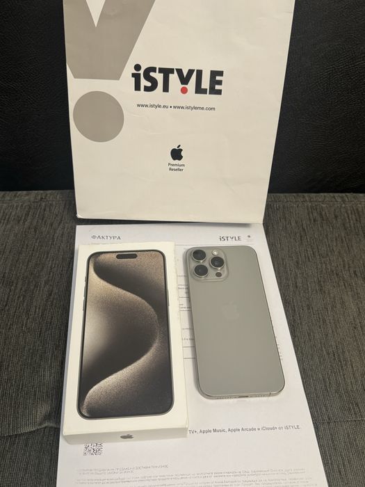 КАТО НОВ 256GB iPhone 15 Pro Max iStyle Гаранция 2026 Natural