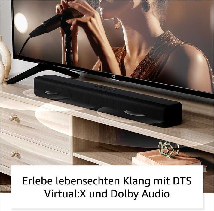 Саундбар Amazon Fire TV, 2.0 speaker DTS Virtual: X and Dolby Audio