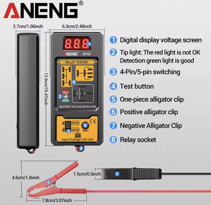 Tester relee auto 11-25V turisme-camioane-tractoare-utilitare-etc