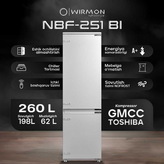 Мини холодильник WIRMON DSR-93BK по Акции + Гарантия 3/10 лет!