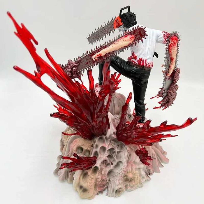 Figurină Anime Chainsaw Man – Denji & Pochita, 27 cm