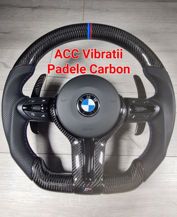 Volan-Padele-ACC-Vibratii-Distronic-Carbon-Bmw-Seria-5-6-7-F10-F11-F06-F12-F13-F01-F02-F03-F07-F90-F91-F92-F93-M5-M6-Nou-Premium-Calitate-Superioara