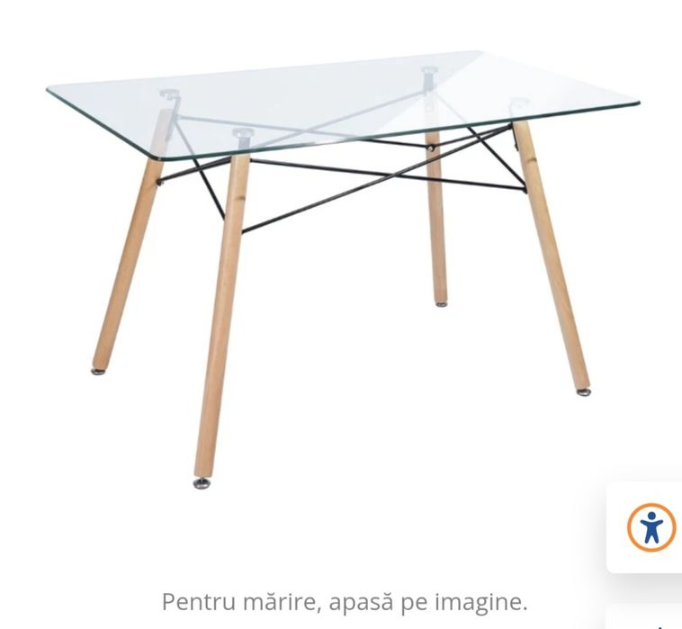 Masa de sticla dreptunghiulara,fixa termorezistentă 120x70