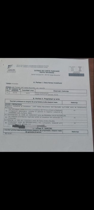 Teren intravilan de vanzare Valea Nucarilor, Tulcea