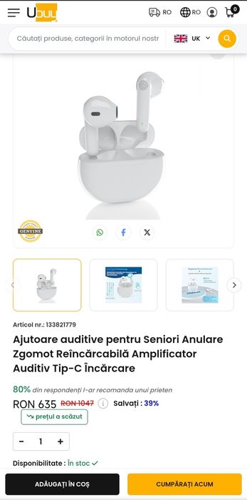 Aparat auditiv Tiang NJ-816A seniori deficiențe de auz vârstnici