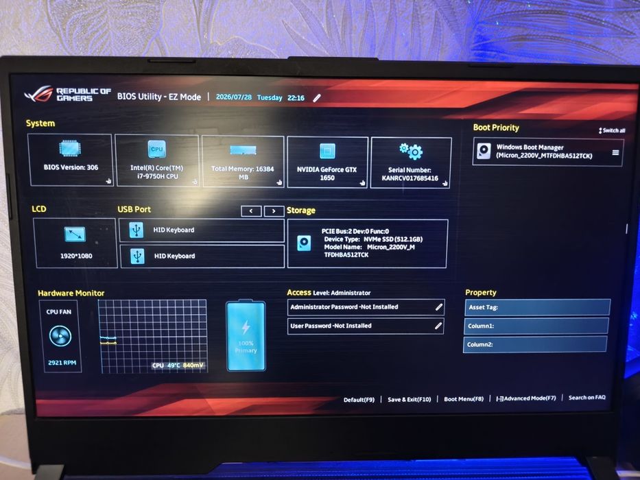 Продам ноутбук Asus rog strix