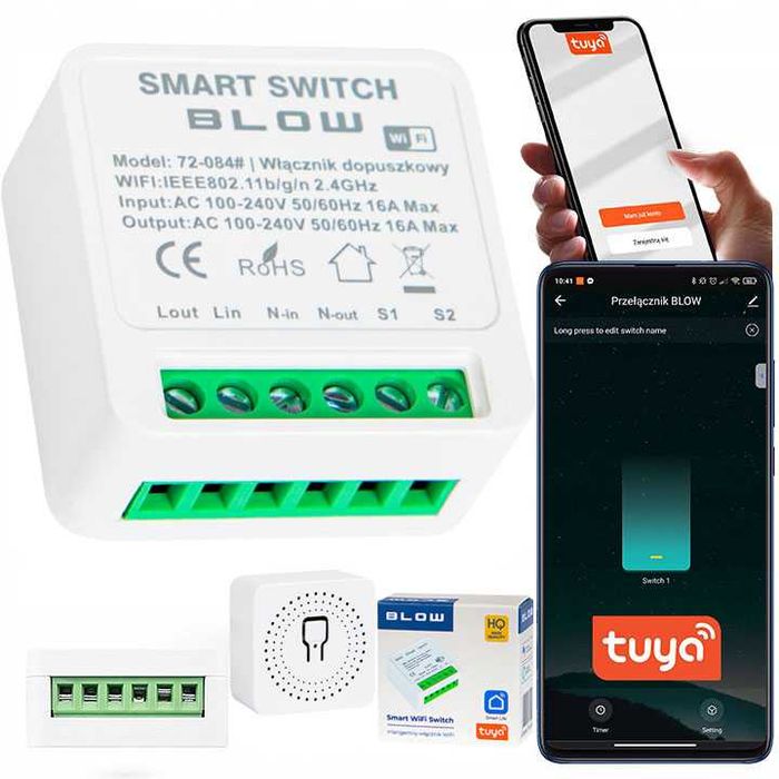 Мини WiFi Реле 16A за Осветление Tuya Smart Life Умен дом