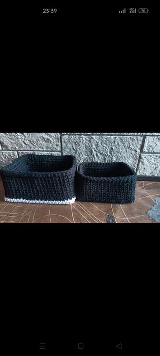 вязаные корзинки