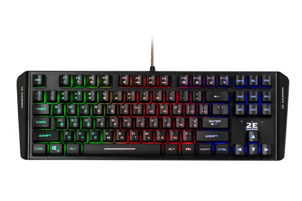 } Клавиатура игровая 2E GAMING KG355 LED 87key USB Black Ukr