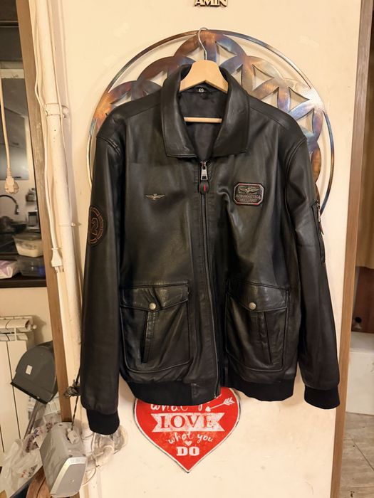 Geaca piele noua Aeronautica Militare marimea L-XL, pret 750 lei