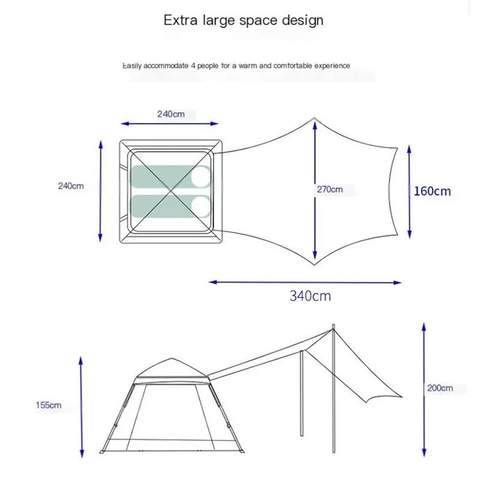 Палатка автоматическая + навес