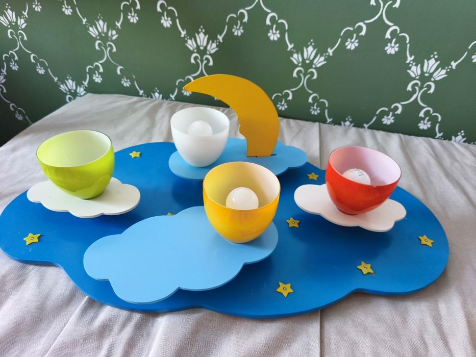 Lustră copii – model nor magic cu lună și steluțe