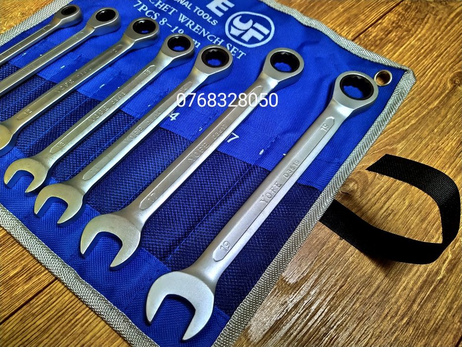 Set 7 Chei Combinate YOFE Profesionale cu Clichet 8-19mm